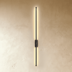 Minimalist Vertical Linear Wall Sconce with Round Backplate