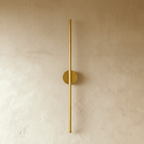 Minimalist Vertical Linear Wall Sconce with Round Backplate