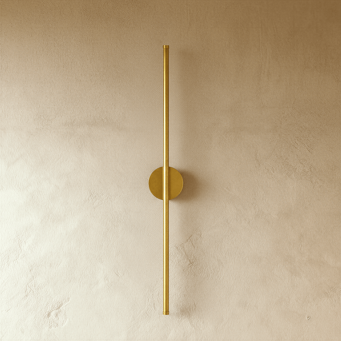 Minimalist Vertical Linear Wall Sconce with Round Backplate