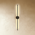 Minimalist Vertical Linear Wall Sconce with Round Backplate