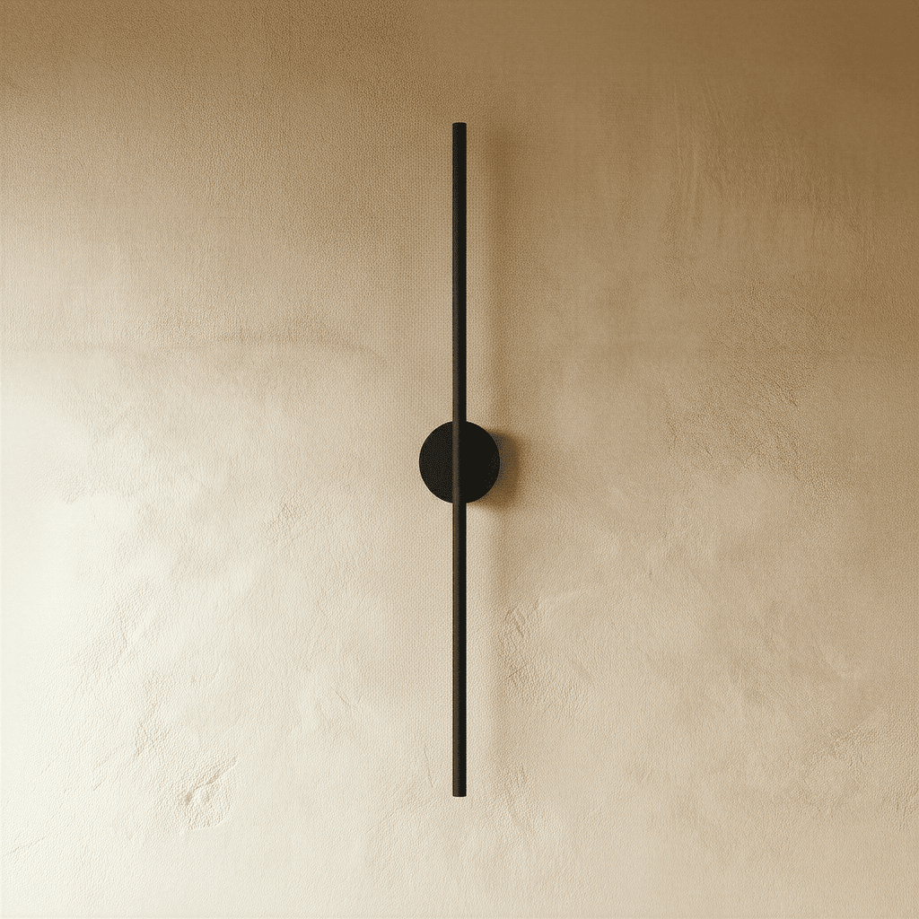 Minimalist Vertical Linear Wall Sconce with Round Backplate