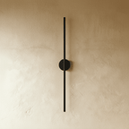 Minimalist Vertical Linear Wall Sconce with Round Backplate