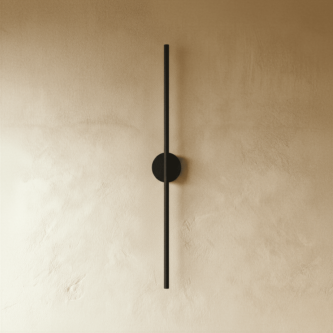 Minimalist Vertical Linear Wall Sconce with Round Backplate