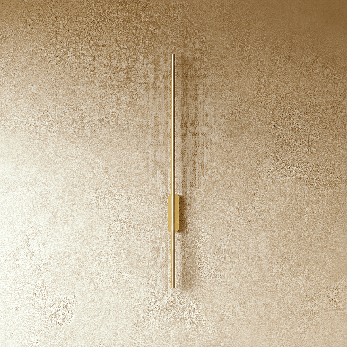 Minimalist Vertical Linear Wall Sconce with Round Backplate