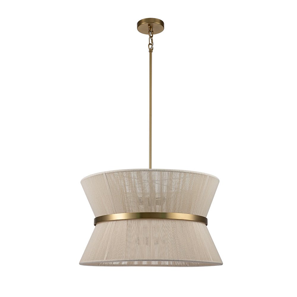 Modern Fabric Pendant Light With Tri-Color Glow — Harbor Light Co.