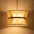 Modern Fabric Pendant Light With Tri-Color Glow — Harbor Light Co.
