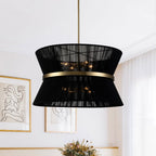 Modern Fabric Pendant Light With Tri-Color Glow in Black — Harbor Light Co.