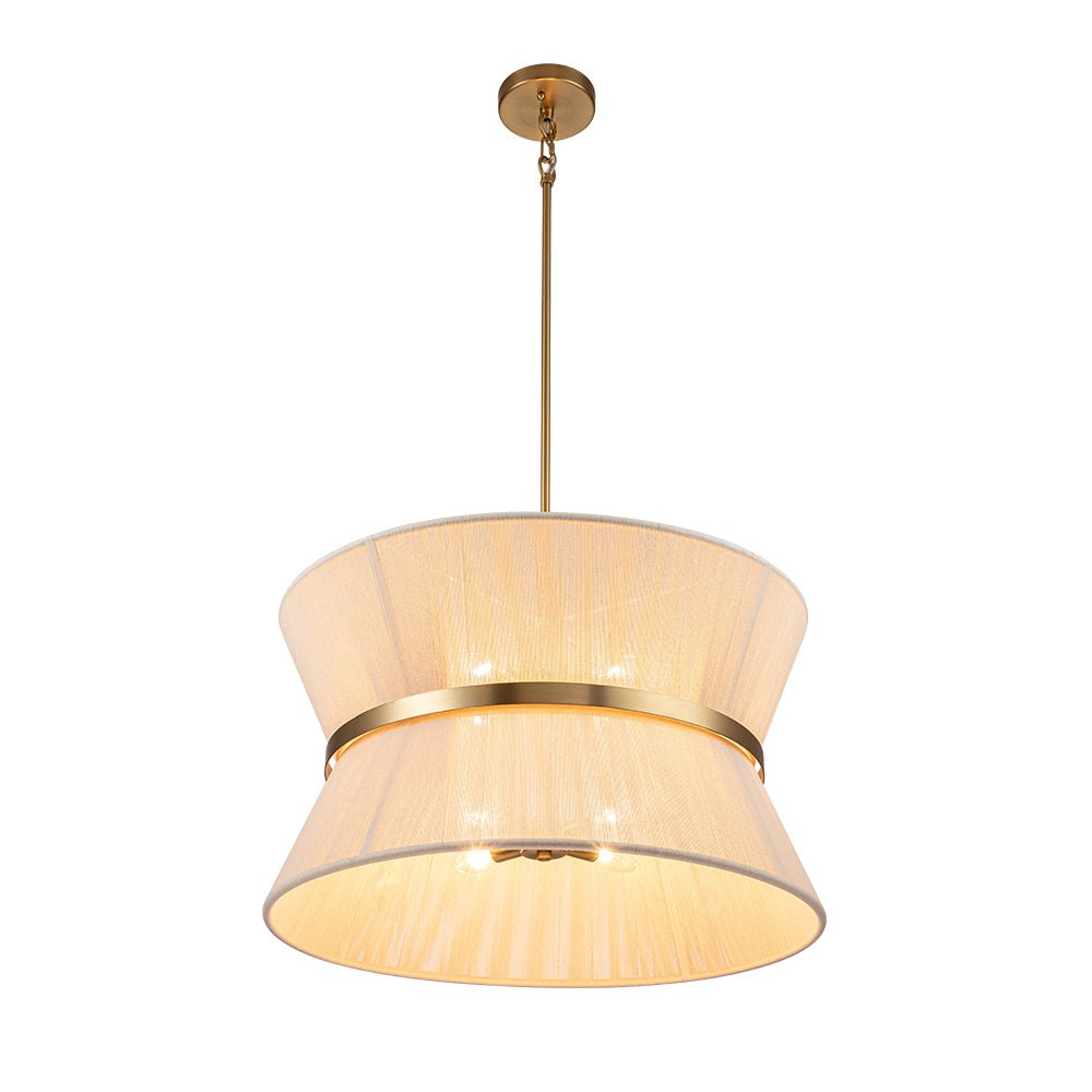 Modern Fabric Pendant Light With Tri-Color Glow — Harbor Light Co.
