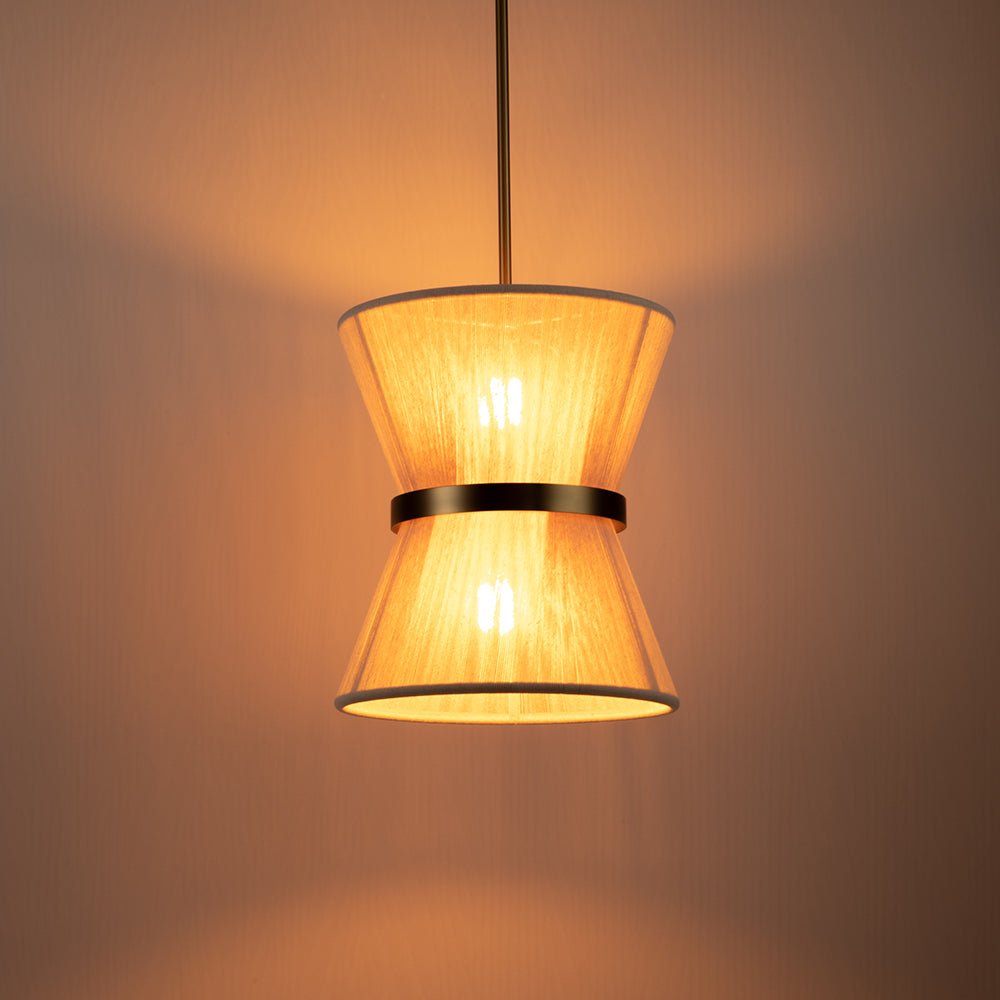 Modern Fabric Pendant Light With Tri-Color Glow — Harbor Light Co.