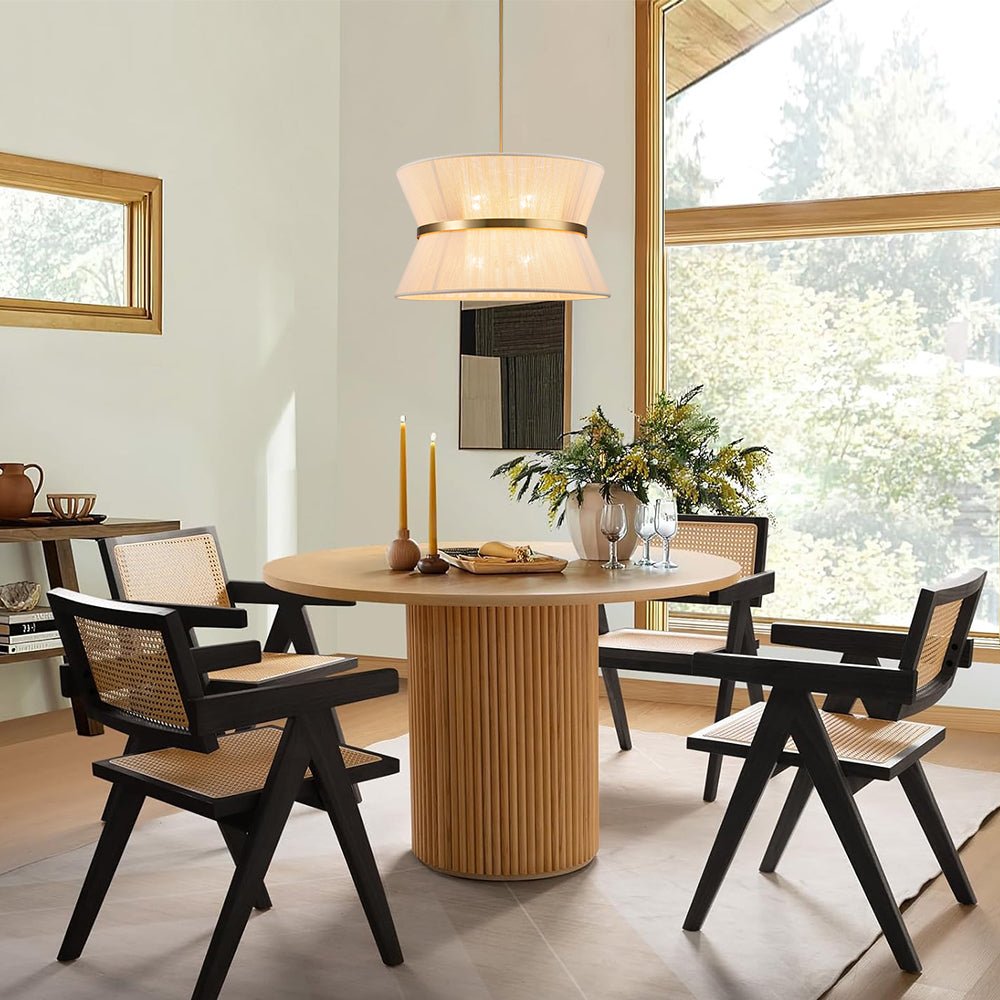 Modern Fabric Pendant Light With Tri-Color Glow — Harbor Light Co.