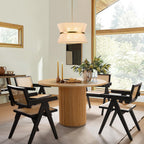 Modern Fabric Pendant Light With Tri-Color Glow — Harbor Light Co.