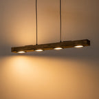 Industrial Wood Linear Pendant Light With Dimmable LED Glow — Harbor Light Co.
