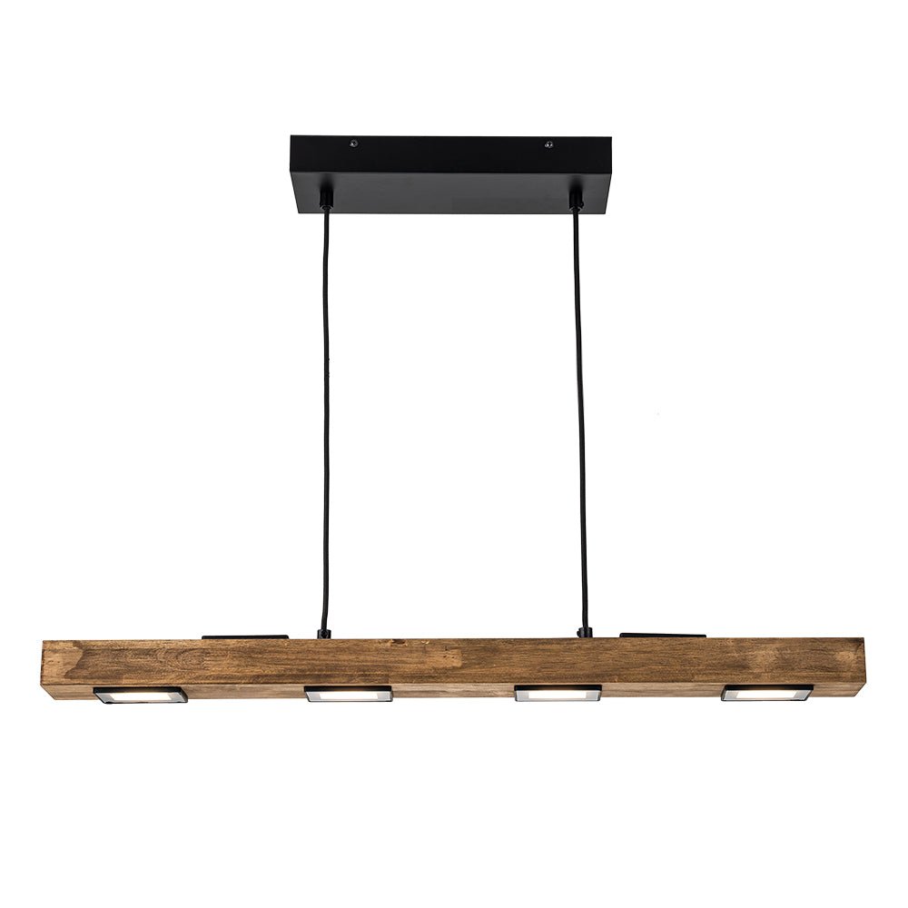 Industrial Wood Linear Pendant Light With Dimmable LED Glow — Harbor Light Co.