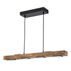 Industrial Wood Linear Pendant Light With Dimmable LED Glow — Harbor Light Co.