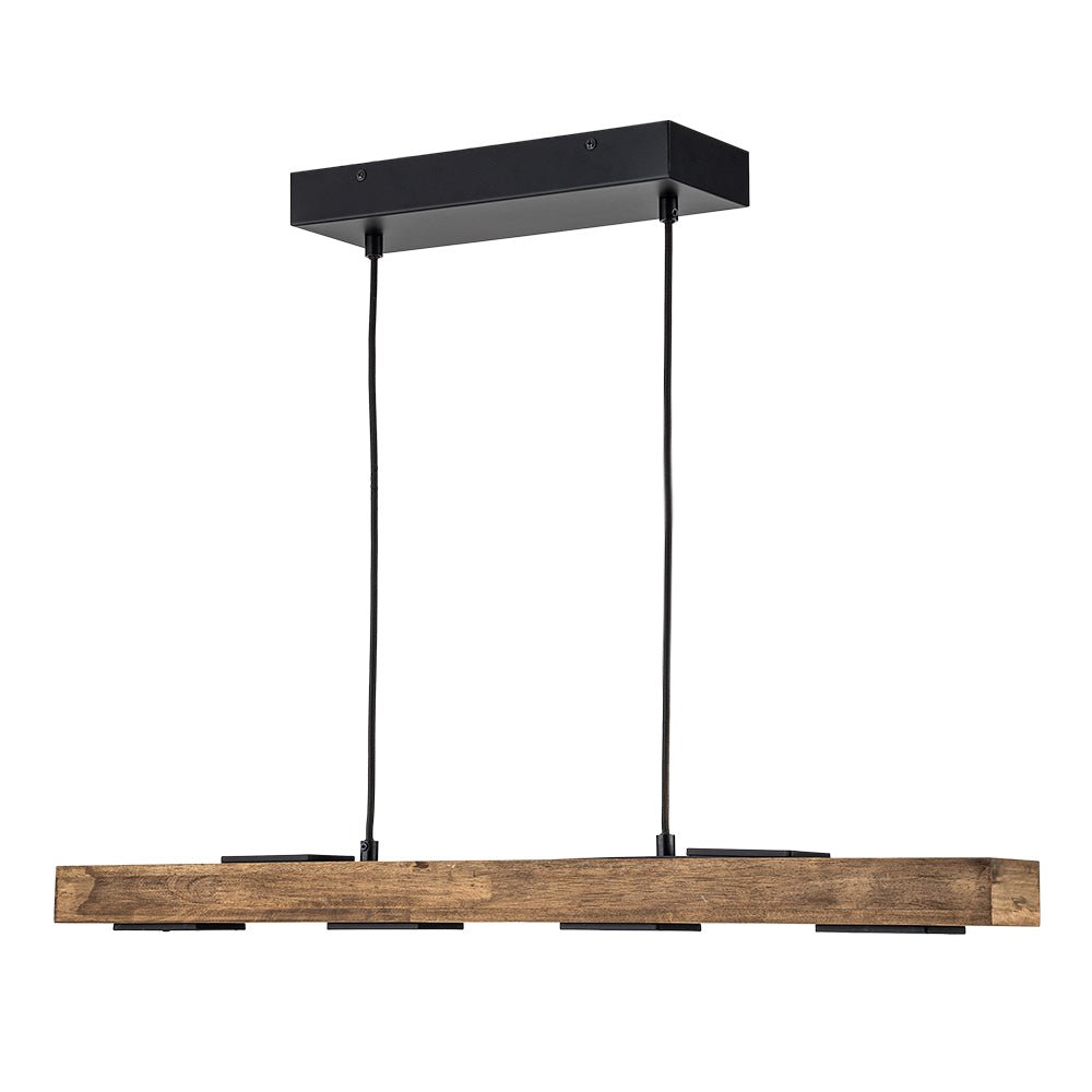 Industrial Wood Linear Pendant Light With Dimmable LED Glow — Harbor Light Co.