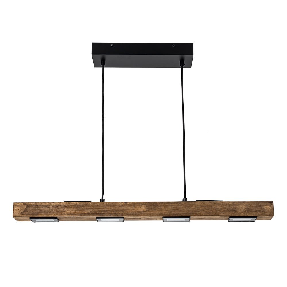 Industrial Wood Linear Pendant Light With Dimmable LED Glow — Harbor Light Co.