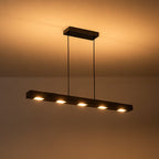 Industrial Wood Linear Pendant Light With Dimmable LED Glow — Harbor Light Co.