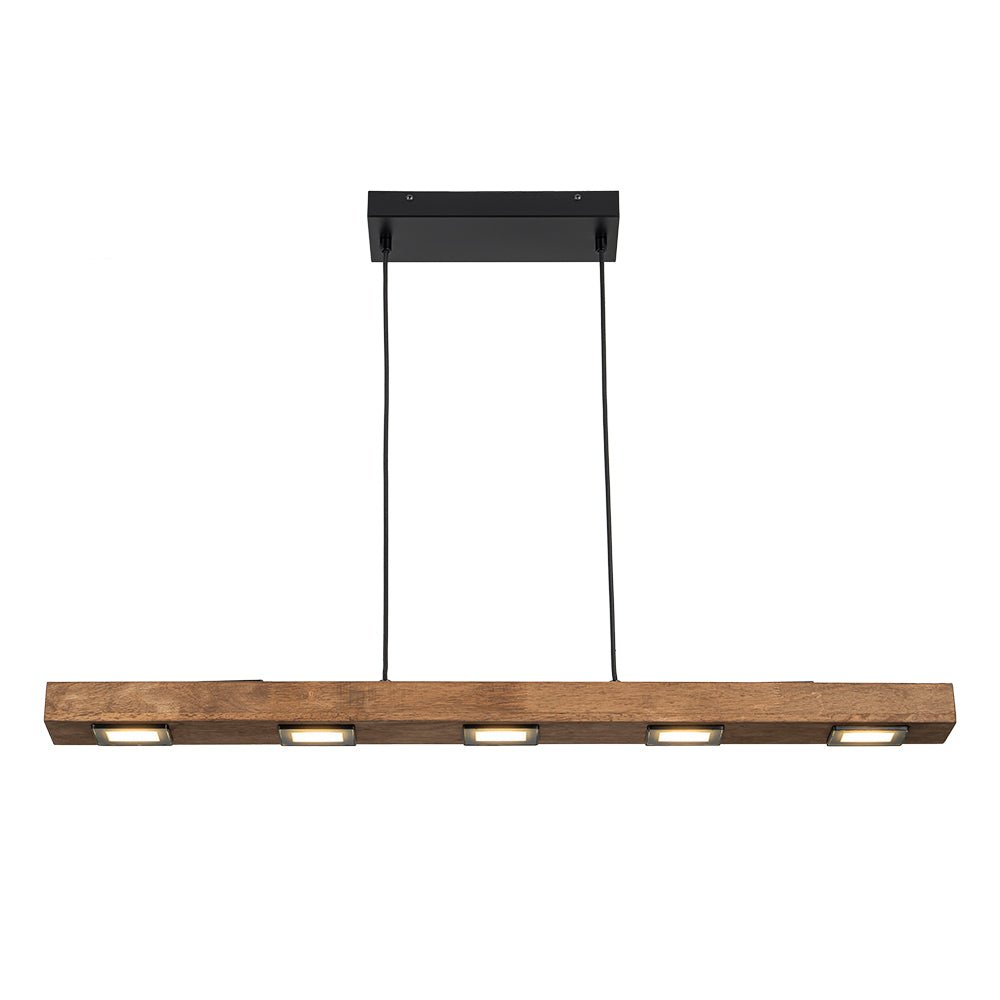 Industrial Wood Linear Pendant Light With Dimmable LED Glow — Harbor Light Co.