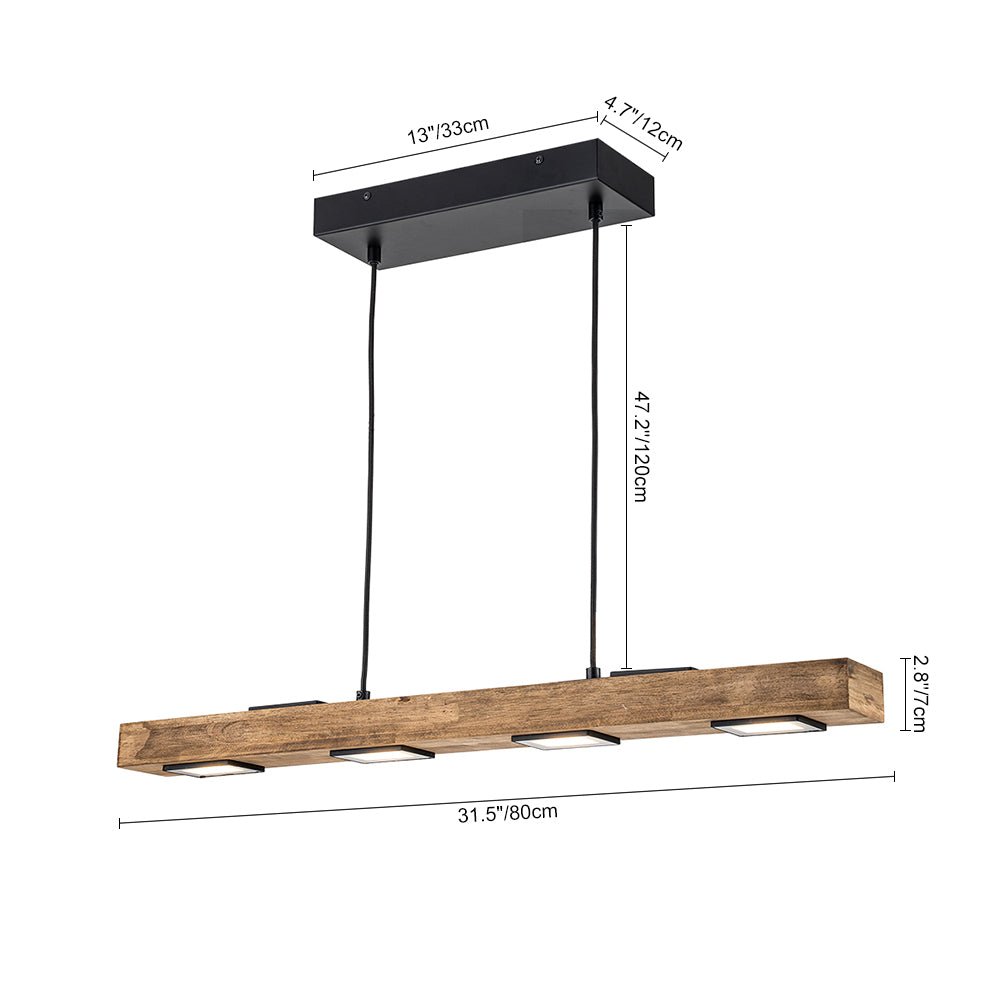 Industrial Wood Linear Pendant Light With Dimmable LED Glow — Harbor Light Co.