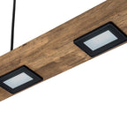 Industrial Wood Linear Pendant Light With Dimmable LED Glow — Harbor Light Co.