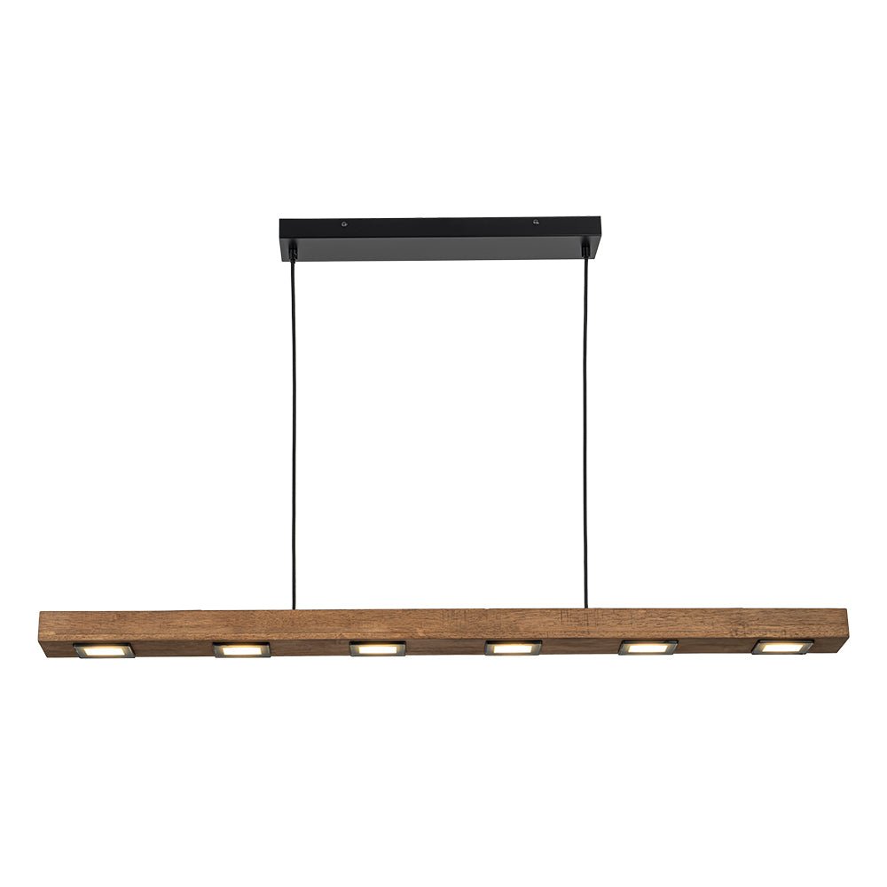 Industrial Wood Linear Pendant Light With Dimmable LED Glow — Harbor Light Co.