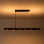 Industrial Wood Linear Pendant Light With Dimmable LED Glow — Harbor Light Co.