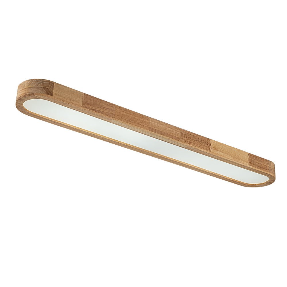 Modern Wood Linear Flush Mount Ceiling Light With Remote Dimming — Harbor Light Co.
