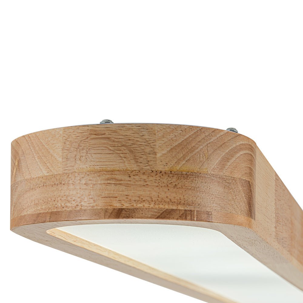 Modern Wood Linear Flush Mount Ceiling Light With Remote Dimming — Harbor Light Co.