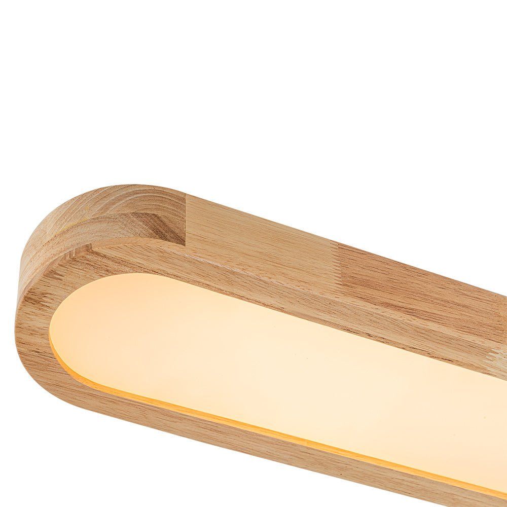 Modern Wood Linear Flush Mount Ceiling Light With Remote Dimming — Harbor Light Co.