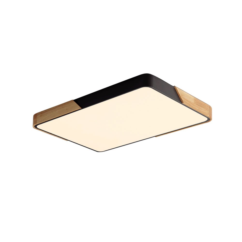 Scandinavian Wood Flush Mount Ceiling Light With Remote Dimmer — Harbor Light Co.