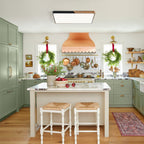 Scandinavian Wood Flush Mount Ceiling Light With Remote Dimmer — Harbor Light Co.
