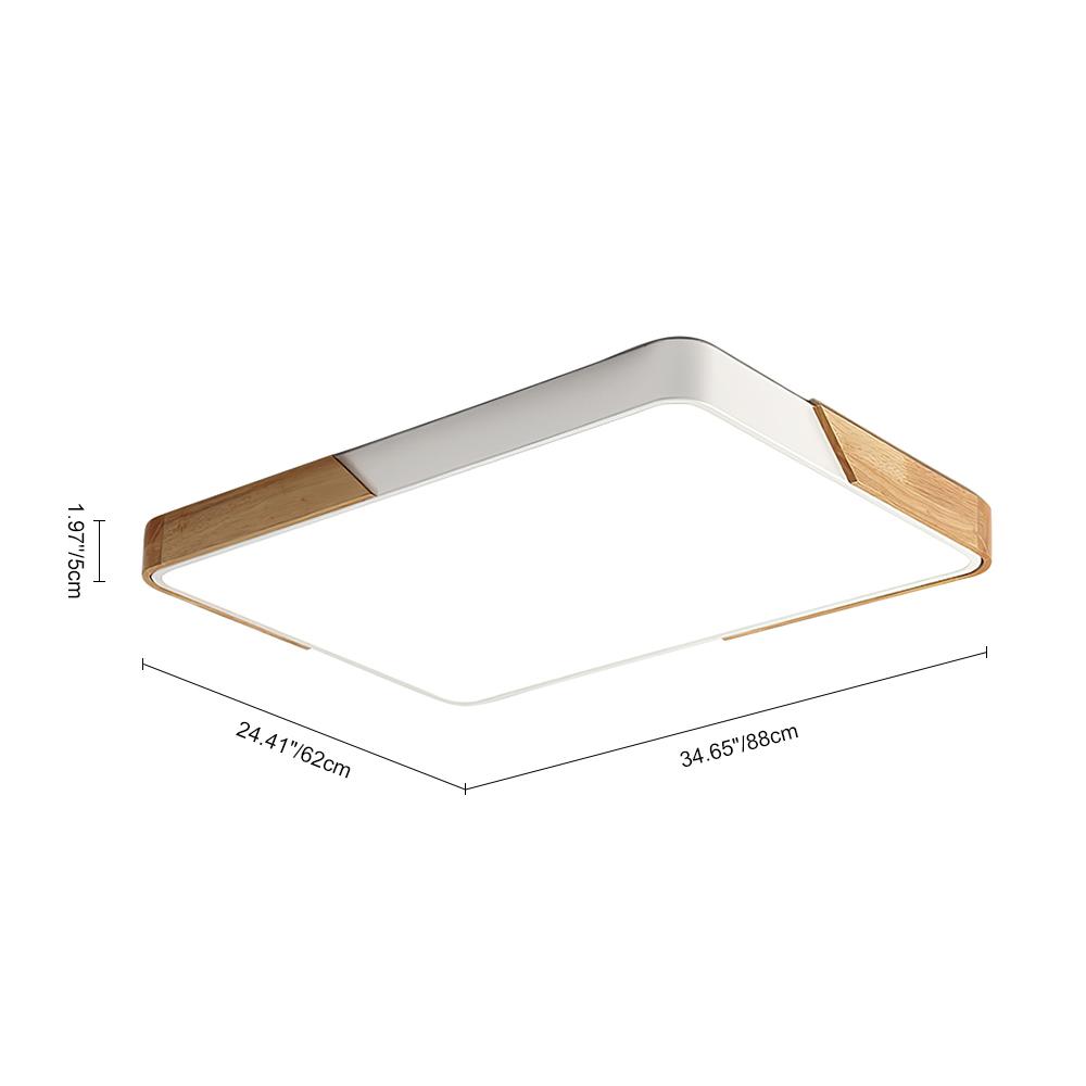 Scandinavian Wood Flush Mount Ceiling Light With Remote Dimmer — Harbor Light Co.