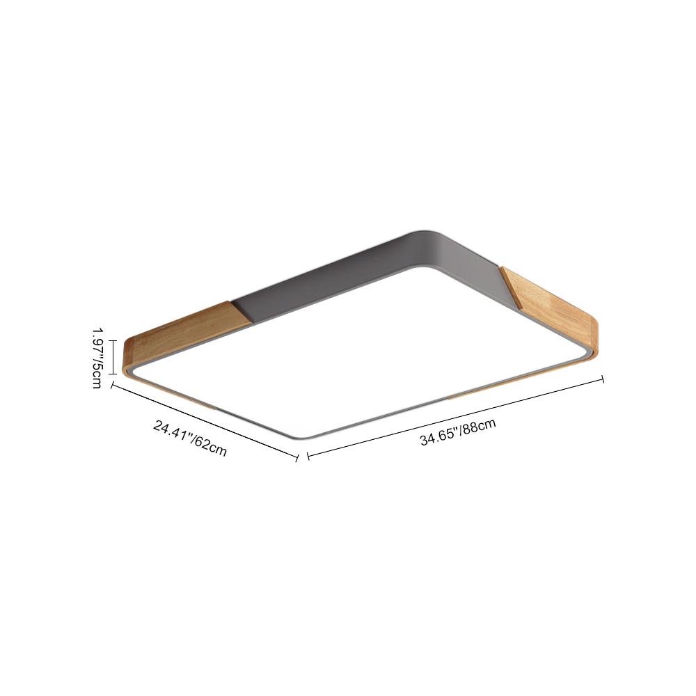 Scandinavian Wood Flush Mount Ceiling Light With Remote Dimmer — Harbor Light Co.