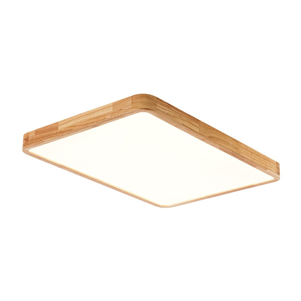 Modern Wood Flush Mount Ceiling Light With Dimmable Remote Control — Harbor Light Co.