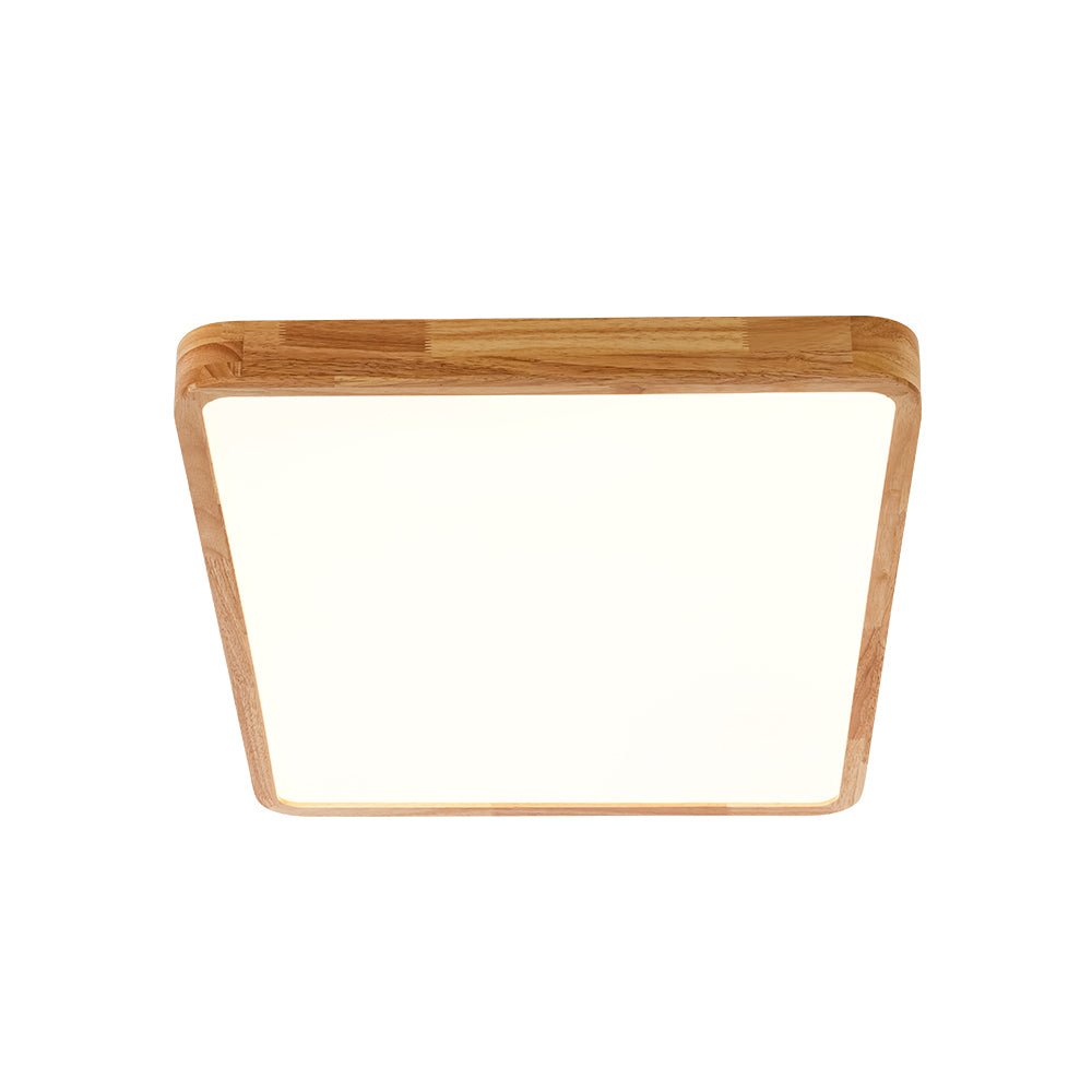 Modern Wood Flush Mount Ceiling Light With Dimmable Remote Control — Harbor Light Co.