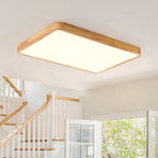 Modern Wood Flush Mount Ceiling Light With Dimmable Remote Control — Harbor Light Co.