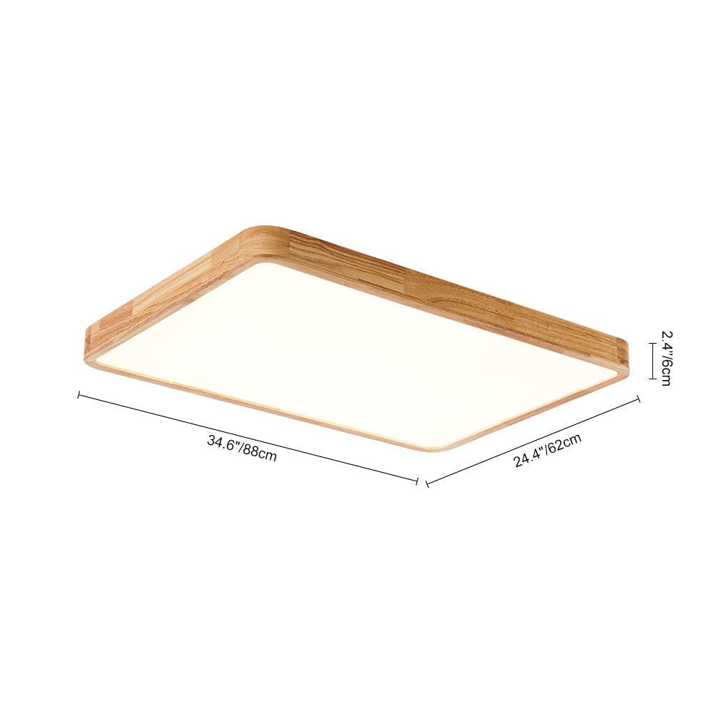 Modern Wood Flush Mount Ceiling Light With Dimmable Remote Control — Harbor Light Co.