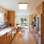 Modern Wood Flush Mount Ceiling Light With Dimmable Remote Control — Harbor Light Co.
