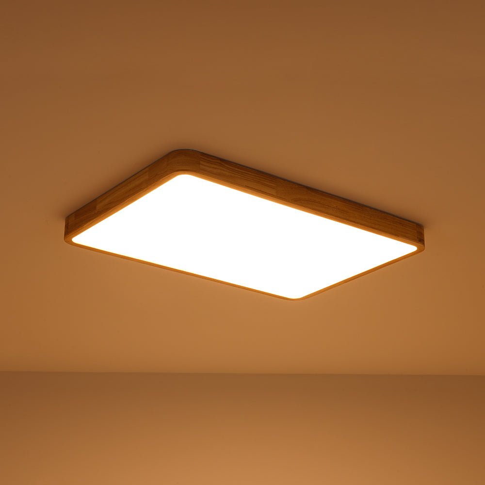 Modern Wood Flush Mount Ceiling Light With Dimmable Remote Control — Harbor Light Co.