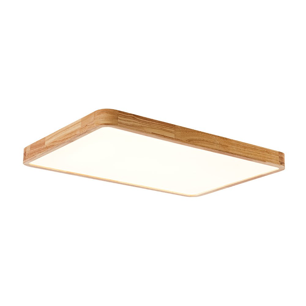 Modern Wood Flush Mount Ceiling Light With Dimmable Remote Control — Harbor Light Co.