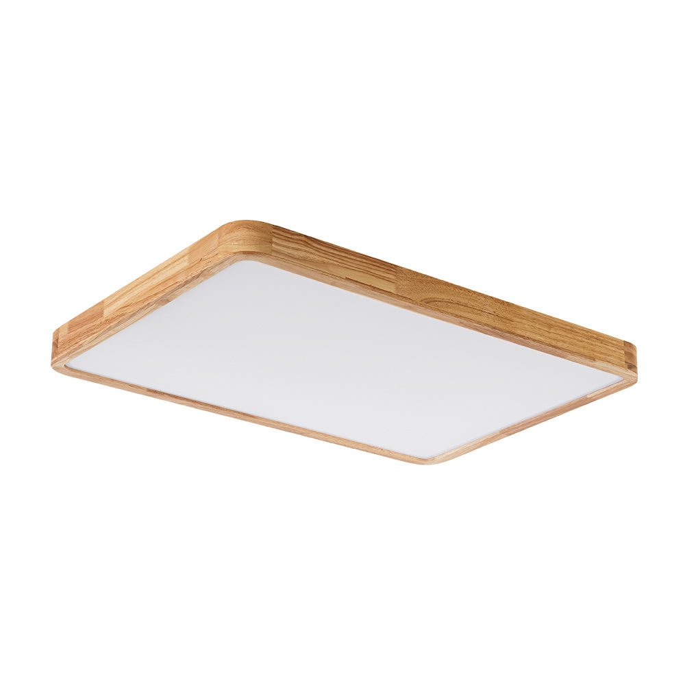Modern Wood Flush Mount Ceiling Light With Dimmable Remote Control — Harbor Light Co.