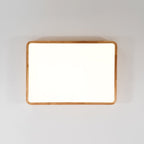 Modern Wood Flush Mount Ceiling Light With Dimmable Remote Control — Harbor Light Co.