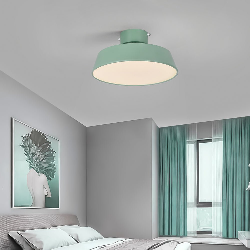 Modern Metal Semi-Flush Mount Ceiling Light for Living Room in Green — Harbor Light Co.
