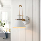 Modern Iron Wall Sconce With Warm LED Glow in White — Harbor Light Co.