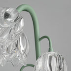 Lily of the Valley Glass Flower Table Lamp with Curved Green Metal Stem
