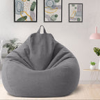 Linen Look Bean Bag Chair Cover with Handle for Living Room Lounging