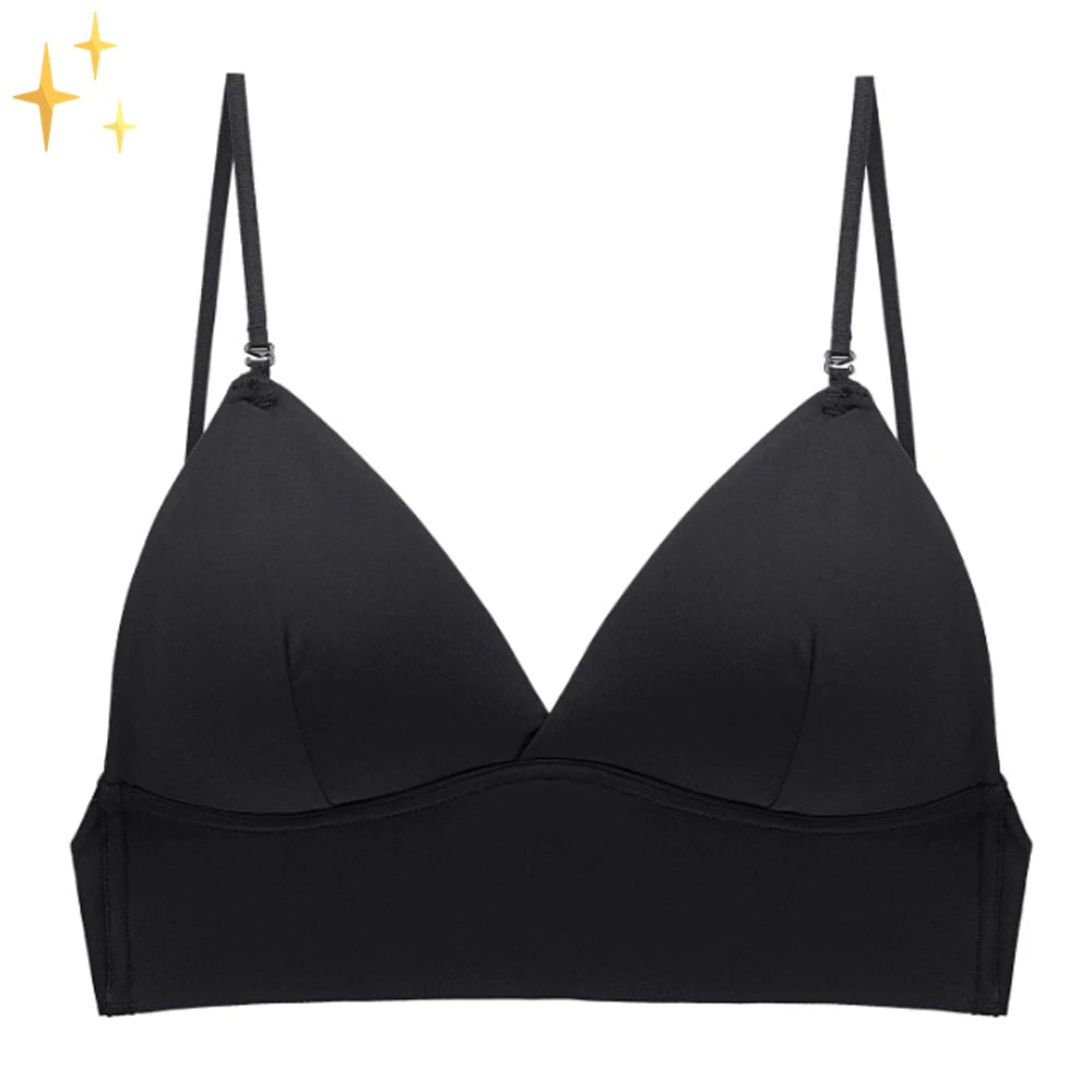 Low Back Wireless Bralette with Adjustable Straps for Backless Dresses Two Pack
