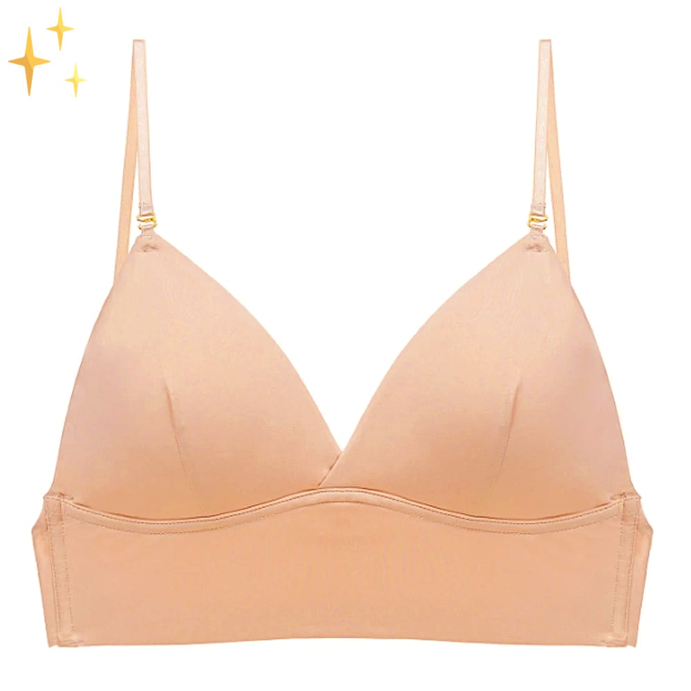 Low Back Wireless Bralette with Adjustable Straps for Backless Dresses Two Pack