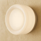 Round Glass Wall Sconce with Halo Glow