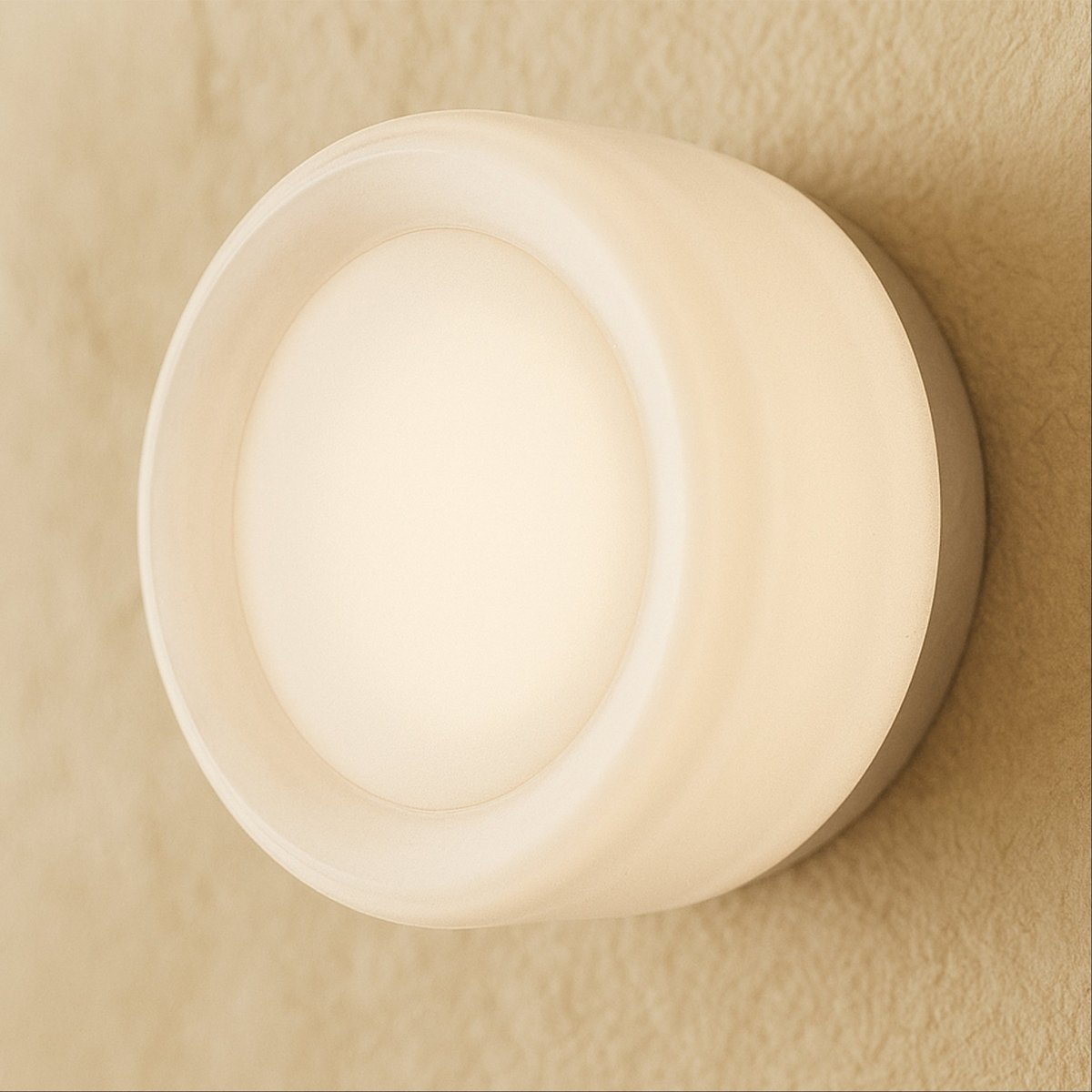 Round Glass Wall Sconce with Halo Glow